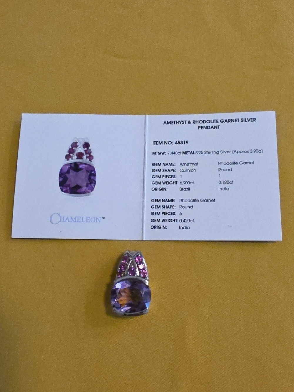 925 Silver ▪︎ Amethyst & Rhodolite Garnet Pendant ▪︎ Beautiful!